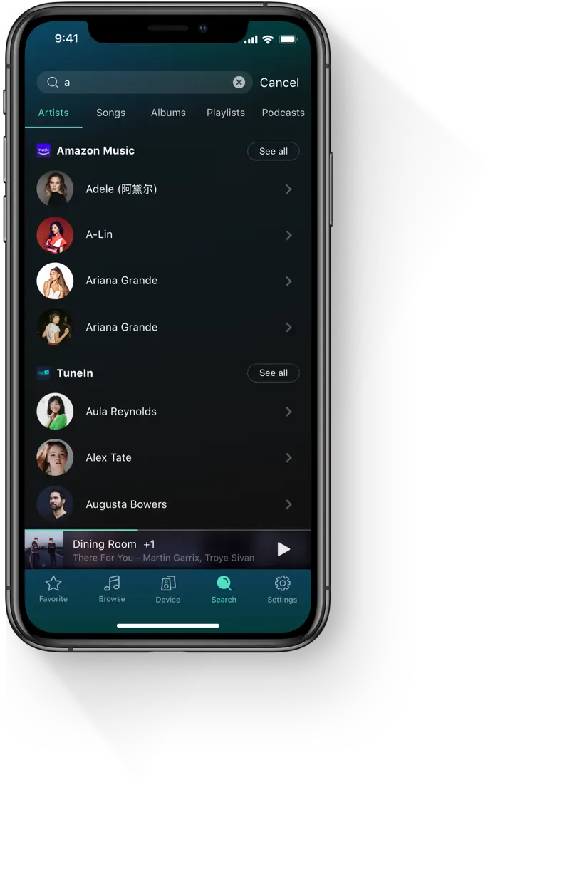 The interface of the WiiM App 4
