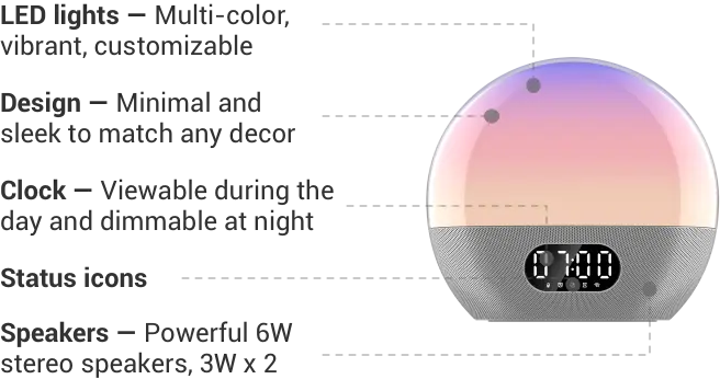 The Front of the WiiM Wake-up Light